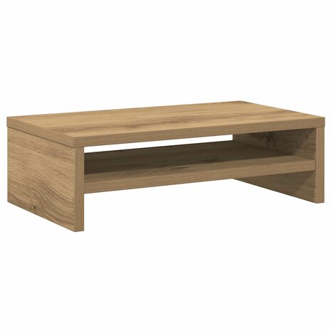 Monitorstandaard 42x24x13 cm bewerkt hout artisanaal eikenkleur 7
