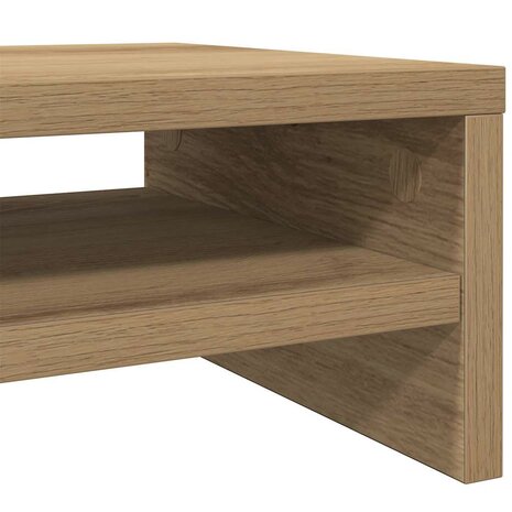 Monitorstandaard 42x24x13 cm bewerkt hout artisanaal eikenkleur 8
