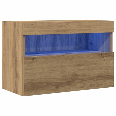 TV Wandkast artisanaal eikenkleurig 60 x 30 x 40 cm 2