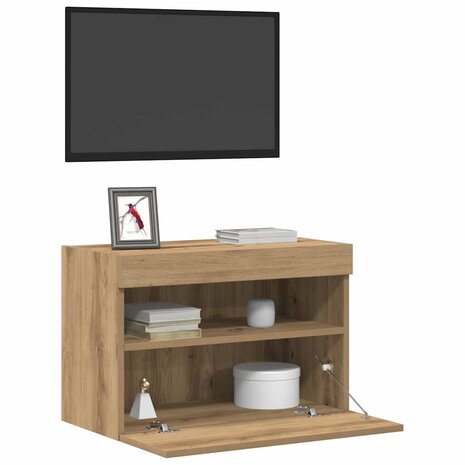 TV Wandkast artisanaal eikenkleurig 60 x 30 x 40 cm 3