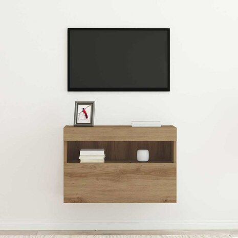 TV Wandkast artisanaal eikenkleurig 60 x 30 x 40 cm 5