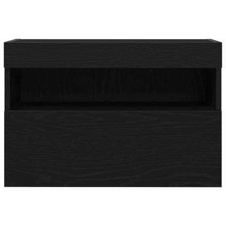 TV Wandkast Zwart eiken 60 x 30 x 40 cm Bewerkt hout 9
