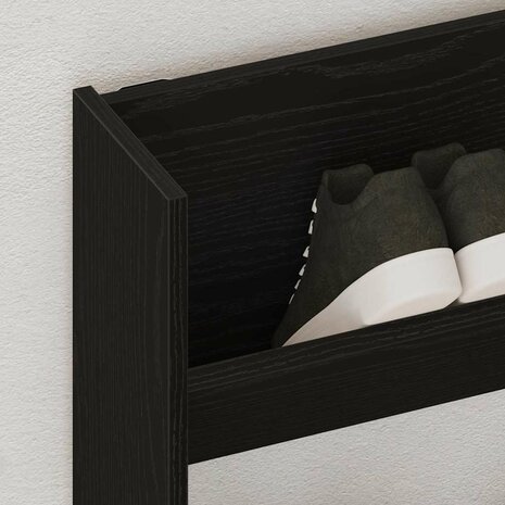 Schoenenkast met plank Zwart Eiken 80 x 18 x 90 cm Bewerkt hout 4