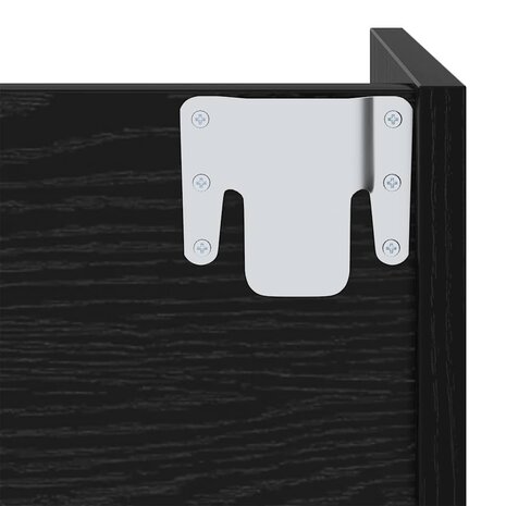 Schoenenkast met plank Zwart Eiken 60 x 18 x 60 cm Bewerkt hout 8