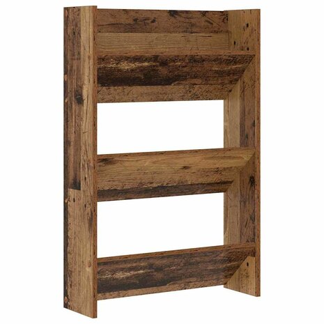 Schoenenkast met plank Oudhout 60 x 18 x 90 cm Bewerkt hout 2