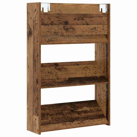 Schoenenkast met plank Oudhout 60 x 18 x 90 cm Bewerkt hout 7