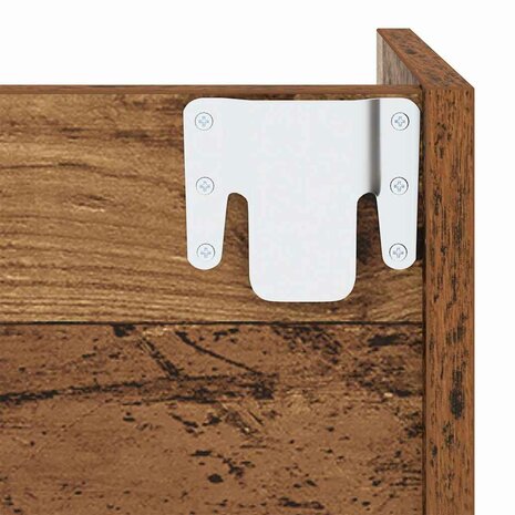 Schoenenkast met plank Oudhout 60 x 18 x 90 cm Bewerkt hout 8