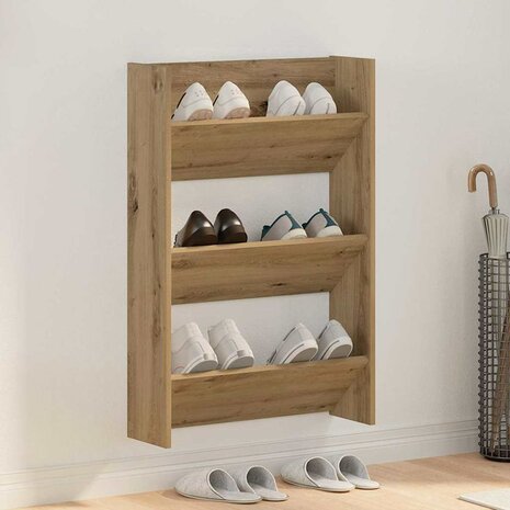 Schoenenkast Artisan Eiken 60 x 18 x 90 cm Bewerkt hout 1