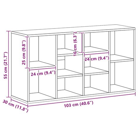 Schoenenbank 103x30x55 cm bewerkt hout wit 7