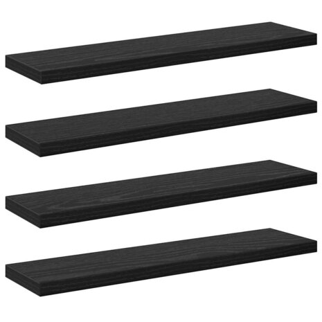 Boekenplank Bord 4 pcs Zwart 40 x 10 x 1,5 cm Bewerkt hout 2