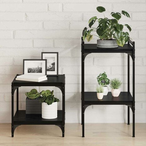 Boekenplank Bord 4 pcs Zwart 40 x 40 x 1,5 cm Bewerkt hout 3