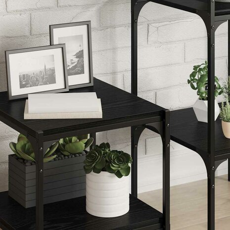 Boekenplank Bord 4 pcs Zwart 40 x 40 x 1,5 cm Bewerkt hout 4