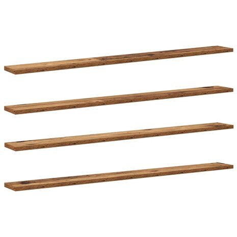 Boekenplank Bord 4 pcs Bruin 100 x 10 x 1,5 cm Bewerkt hout 2