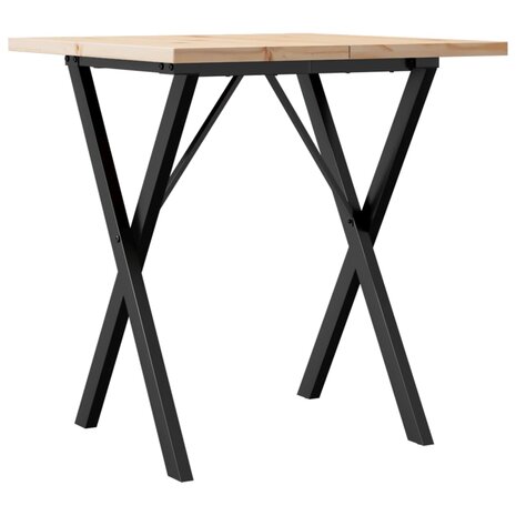 Eettafel X-frame 70x70x75,5 cm massief grenenhout en staal 2