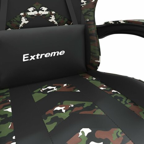 Gamestoel draaibaar kunstleer zwart en camouflage 6