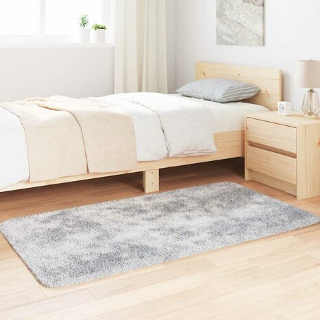 Hoogpolig vloerkleed NAVARRA 80x150 cm polyester zilvergrijs 3