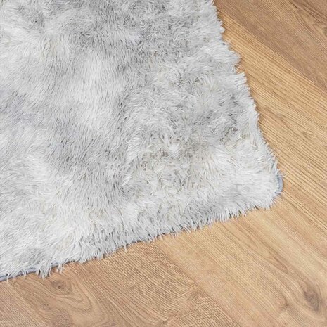 Hoogpolig vloerkleed NAVARRA 80x150 cm polyester zilvergrijs 4