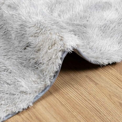 Hoogpolig vloerkleed NAVARRA 80x150 cm polyester zilvergrijs 5