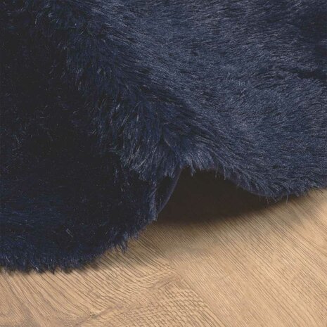 Hoogpolig vloerkleed NAVARRA 100x100 cm polyester marineblauw 5