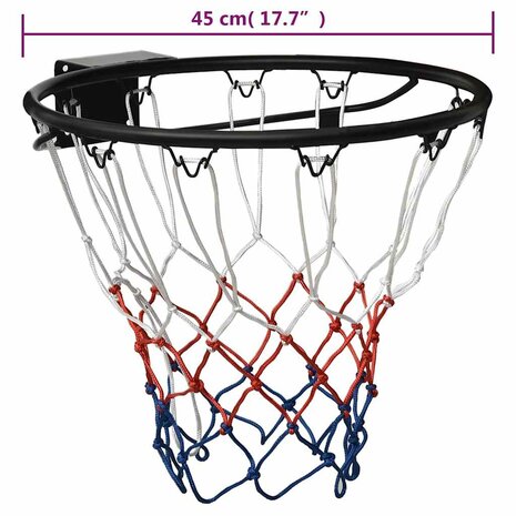 Basketbalring 45 cm staal zwart 7