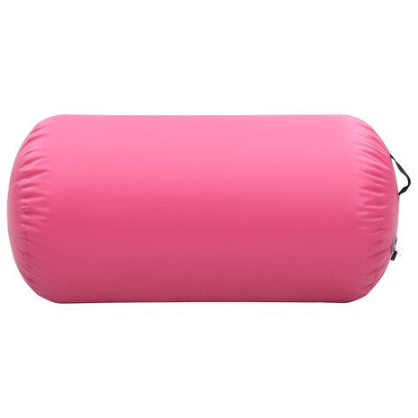 Gymnastiekrol met pomp opblaasbaar 120x75 cm PVC roze 3