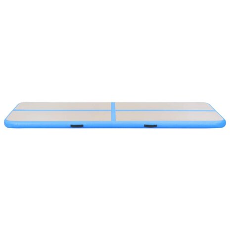 Gymnastiekmat met pomp opblaasbaar 500x100x10 cm PVC blauw 6
