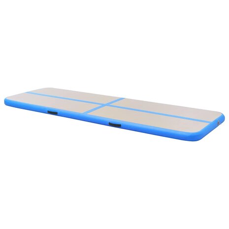 Gymnastiekmat met pomp opblaasbaar 600x100x10 cm PVC blauw 4