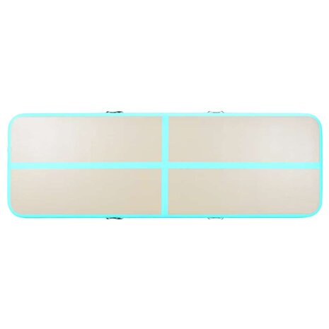 Gymnastiekmat met pomp opblaasbaar 600x100x10 cm PVC groen 7