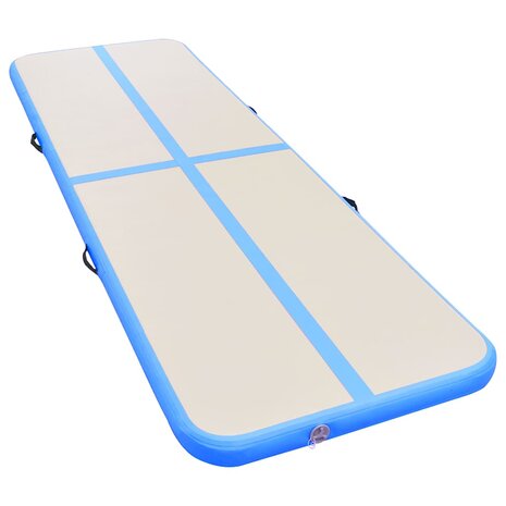 Gymnastiekmat met pomp opblaasbaar 800x100x10 cm PVC blauw 3