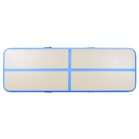 Gymnastiekmat met pomp opblaasbaar 800x100x10 cm PVC blauw 7