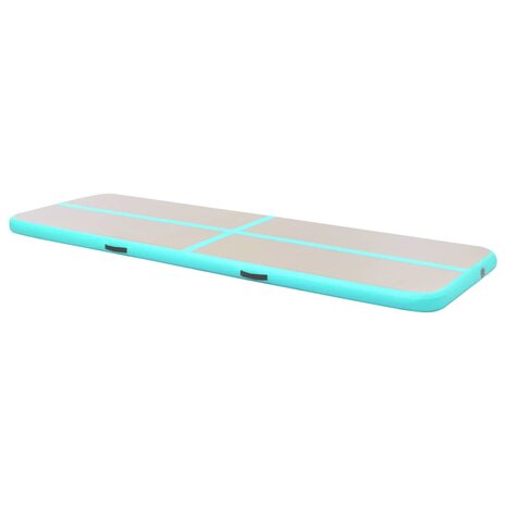 Gymnastiekmat met pomp opblaasbaar 800x100x10 cm PVC groen 4