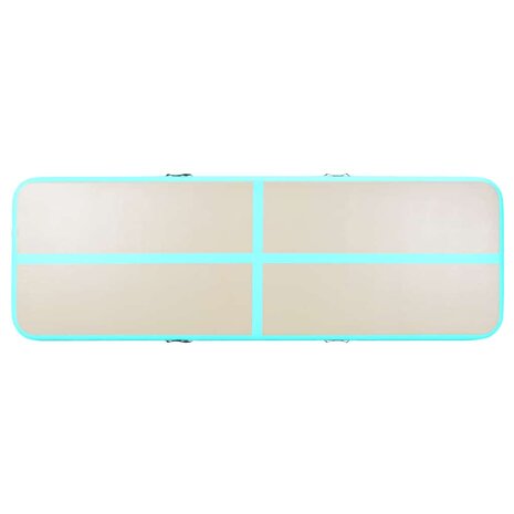 Gymnastiekmat met pomp opblaasbaar 800x100x10 cm PVC groen 7