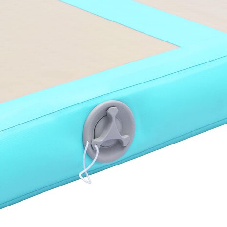 Gymnastiekmat met pomp opblaasbaar 800x100x10 cm PVC groen 9