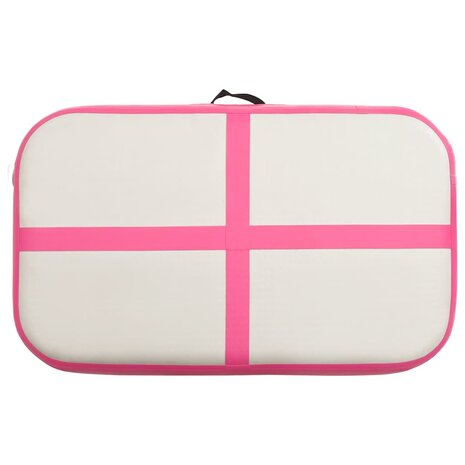 Gymnastiekmat met pomp opblaasbaar 60x100x10 cm PVC roze 4