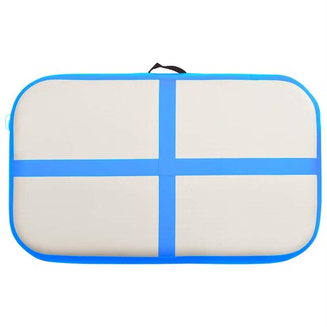 Gymnastiekmat met pomp opblaasbaar 60x100x10 cm PVC blauw 5
