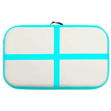 Gymnastiekmat met pomp opblaasbaar 60x100x15 cm PVC groen 4
