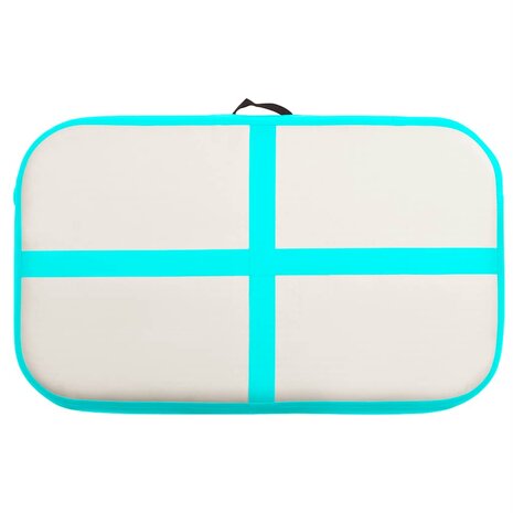 Gymnastiekmat met pomp opblaasbaar 60x100x20 cm PVC groen 4