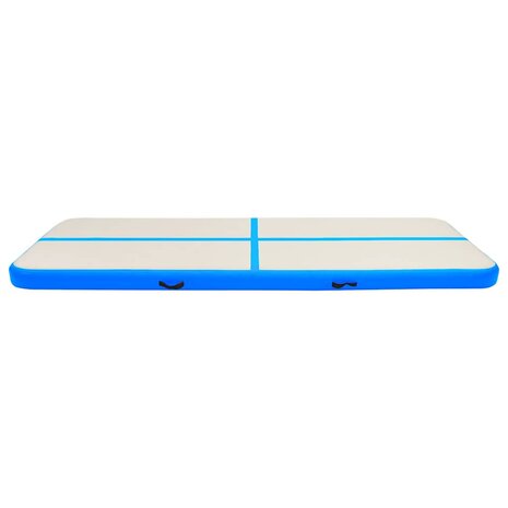 Gymnastiekmat met pomp opblaasbaar 300x100x15 cm PVC blauw 3