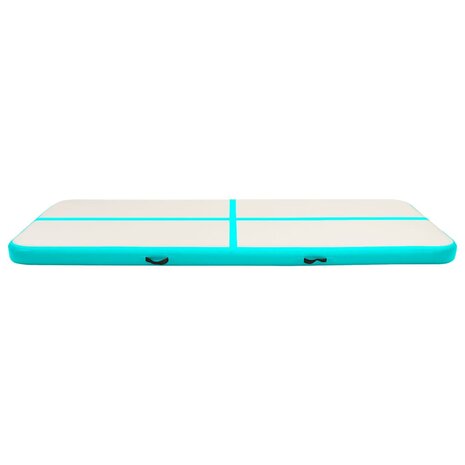 Gymnastiekmat met pomp opblaasbaar 300x100x15 cm PVC groen 3