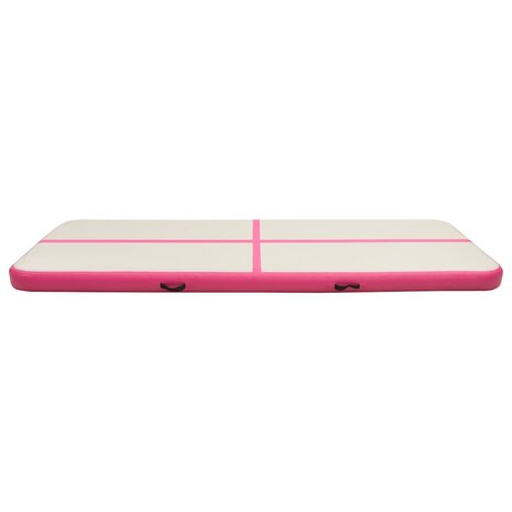 Gymnastiekmat met pomp opblaasbaar 500x100x15 cm PVC roze 3