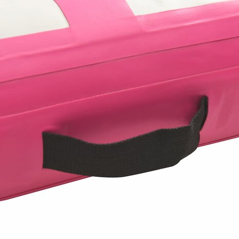 Gymnastiekmat met pomp opblaasbaar 600x100x15 cm PVC roze 5