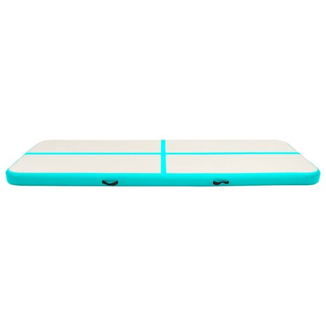 Gymnastiekmat met pomp opblaasbaar 300x100x20 cm PVC groen 3