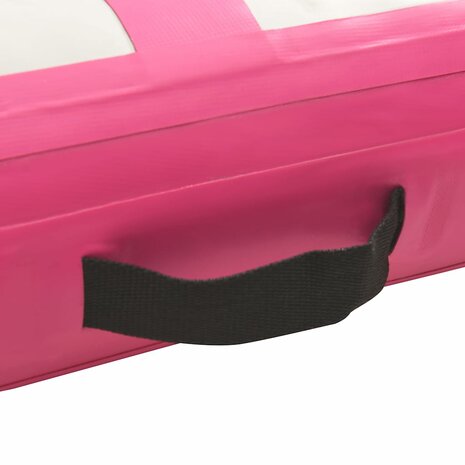 Gymnastiekmat met pomp opblaasbaar 400x100x20 cm PVC roze 5