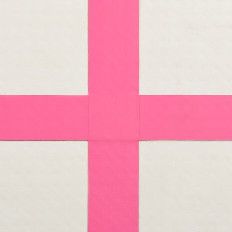 Gymnastiekmat met pomp opblaasbaar 400x100x20 cm PVC roze 7