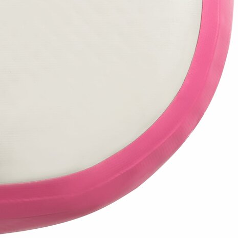Gymnastiekmat met pomp opblaasbaar 400x100x20 cm PVC roze 8