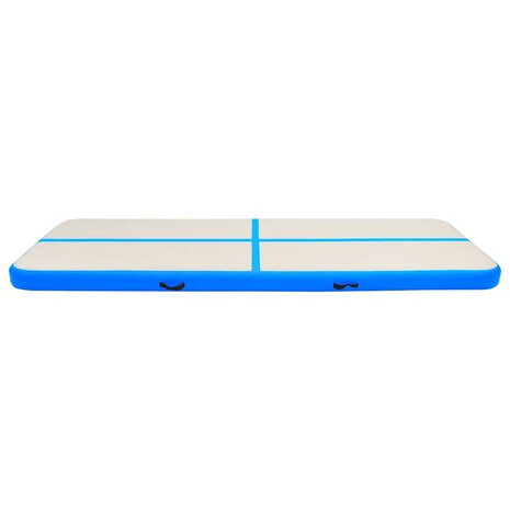 Gymnastiekmat met pomp opblaasbaar 400x100x20 cm PVC blauw 3