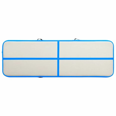 Gymnastiekmat met pomp opblaasbaar 400x100x20 cm PVC blauw 4
