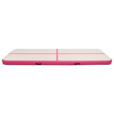Gymnastiekmat met pomp opblaasbaar 500x100x20 cm PVC roze 3