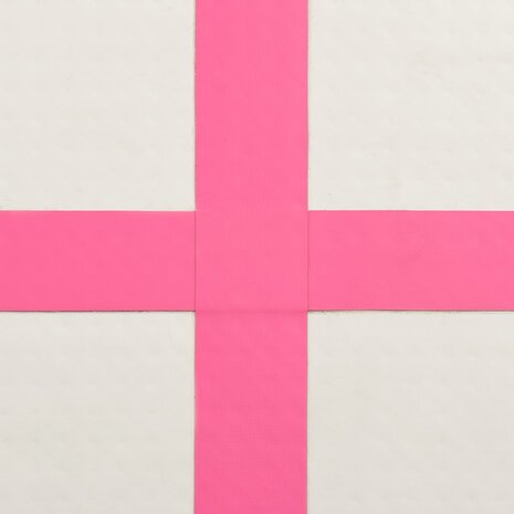 Gymnastiekmat met pomp opblaasbaar 500x100x20 cm PVC roze 7