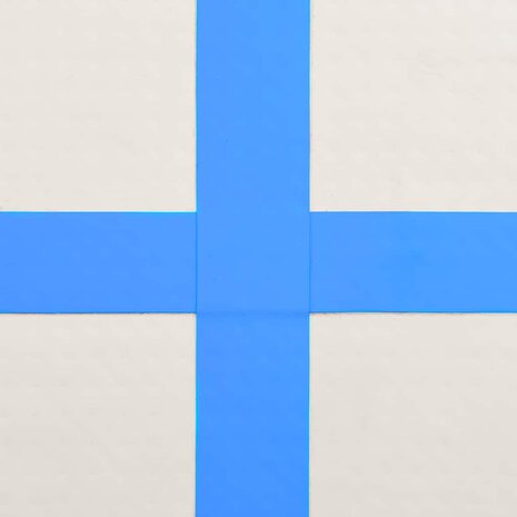 Gymnastiekmat met pomp opblaasbaar 500x100x20 cm PVC blauw 7
